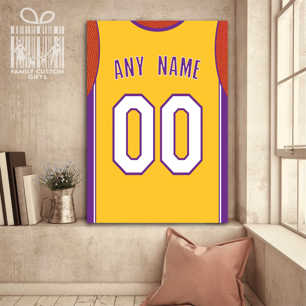 Los Angeles Jersey Custom Canvas Print Wall Art for Boy Girl Men Women Basketball Personalized Canvas Art