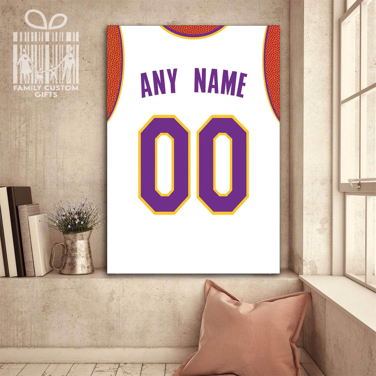 Los Angeles Jersey Custom Canvas Print Wall Art for Boy Girl Men Women Basketball Personalized Canvas Art