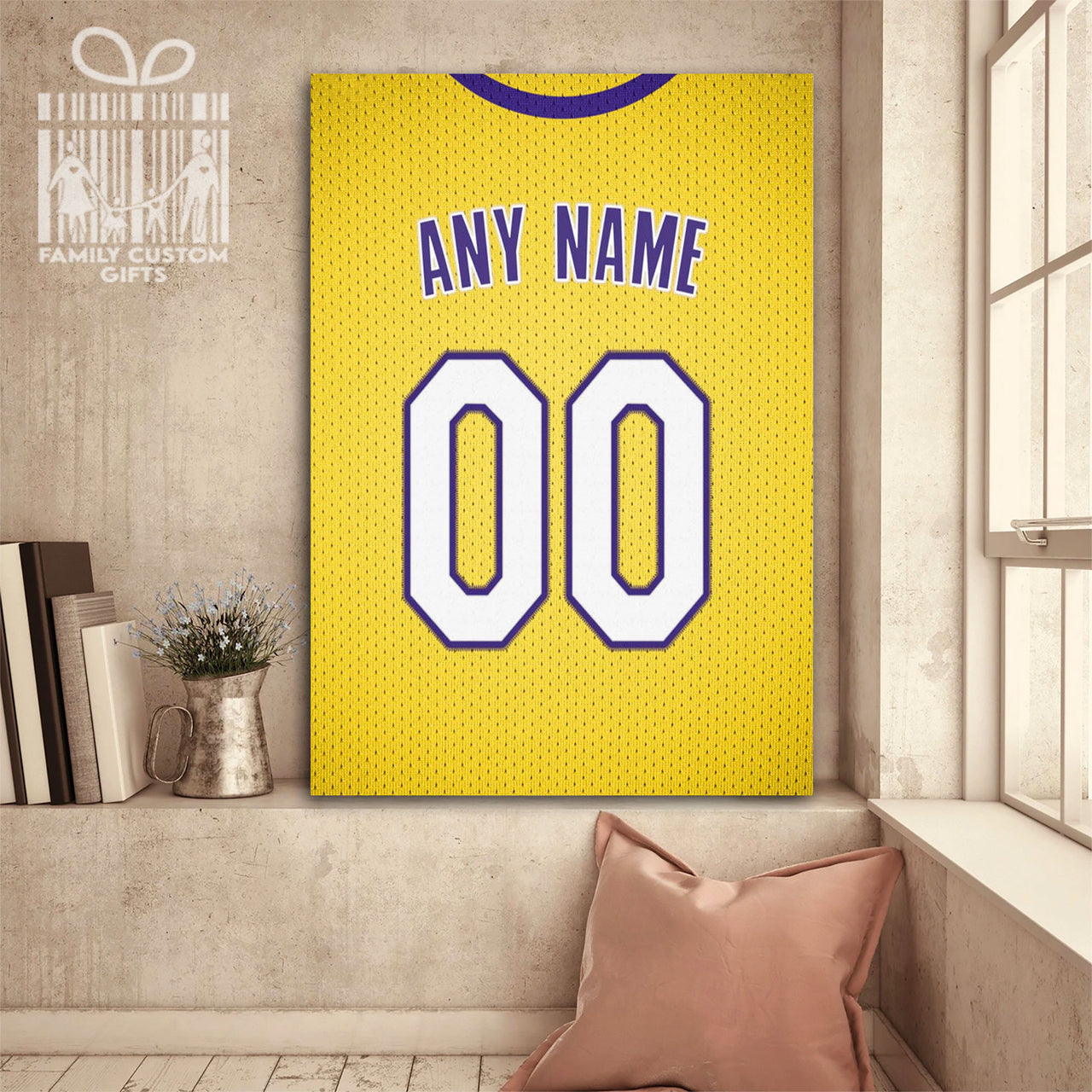 Los Angeles Jersey Custom Canvas Print Wall Art for Boy Girl Men Women Basketball Personalized Canvas Art