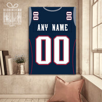 Thumbnail for New England Jersey Custom Canvas Print Wall Art for Boy Girl Men Women Football Personalized Canvas Art