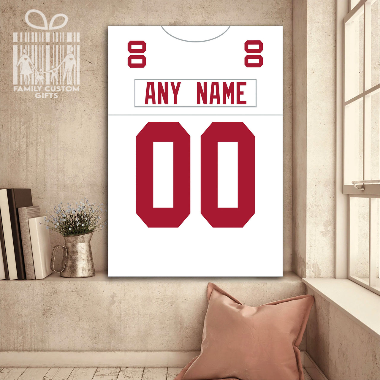 New York Jersey Custom Canvas Print Wall Art for Boy Girl Men Women Football Personalized Canvas Art