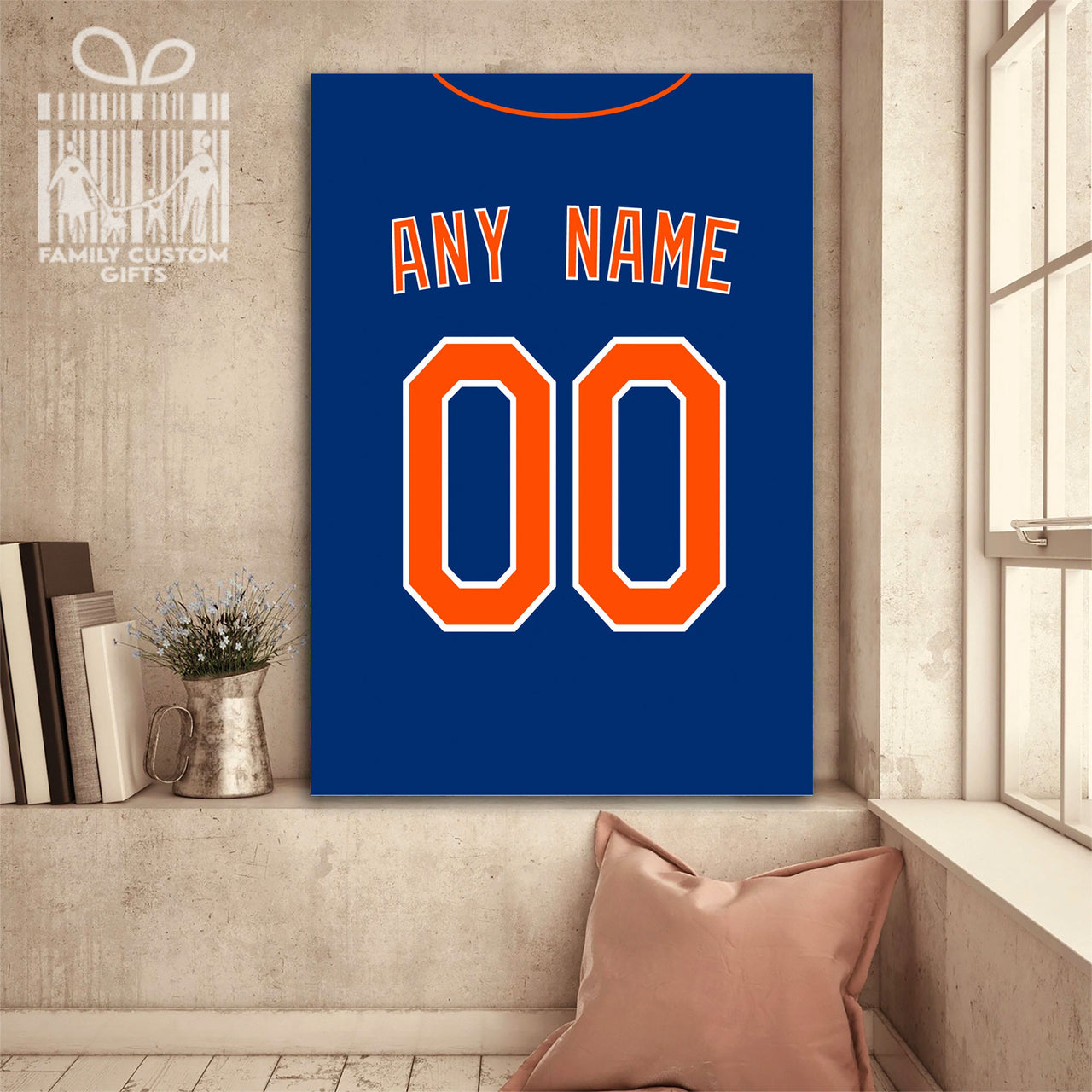 New York Jersey Custom Canvas Print Wall Art for Boy Girl Men Women Baseball Personalized Canvas Art