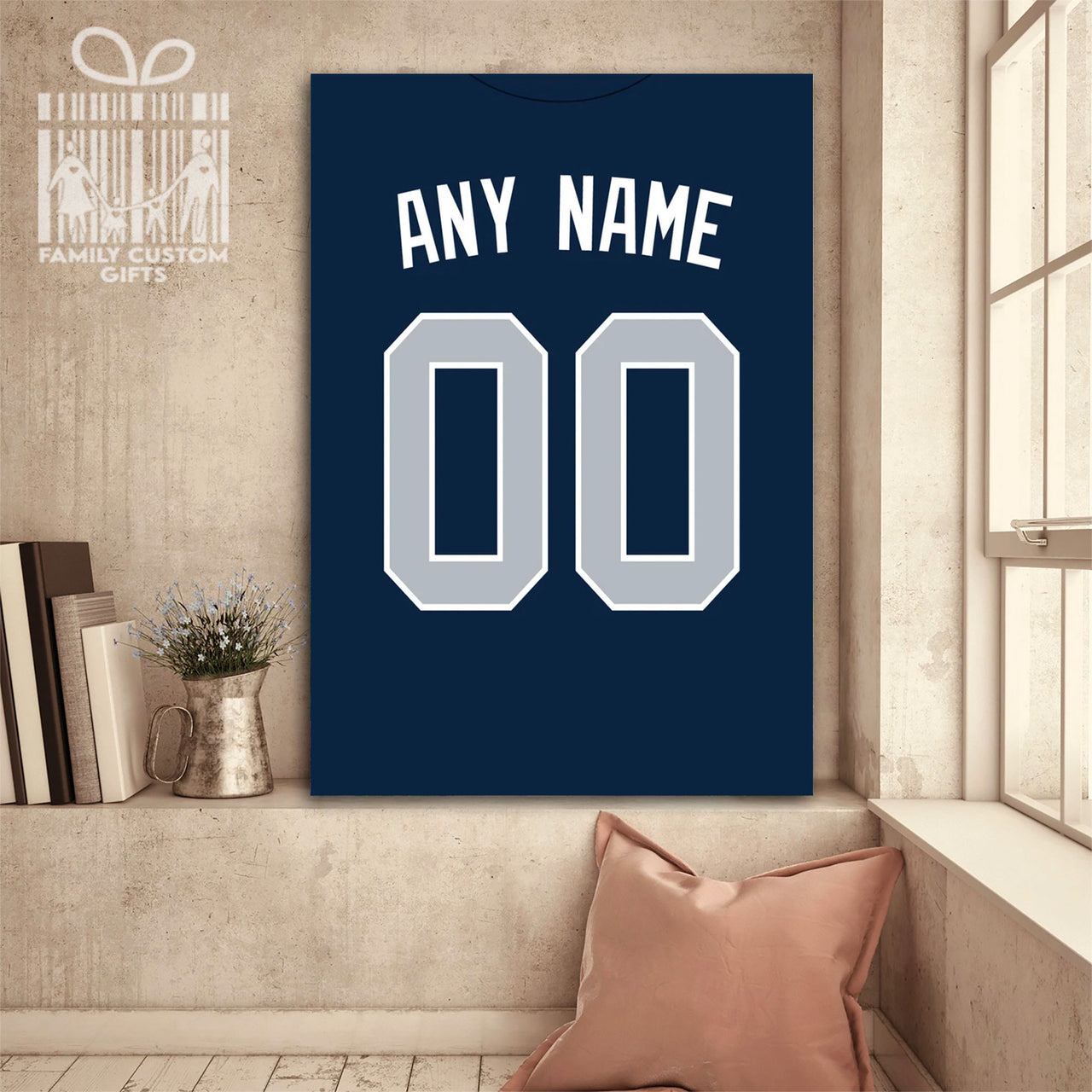 New York Jersey Custom Canvas Print Wall Art for Boy Girl Men Women Baseball Personalized Canvas Art