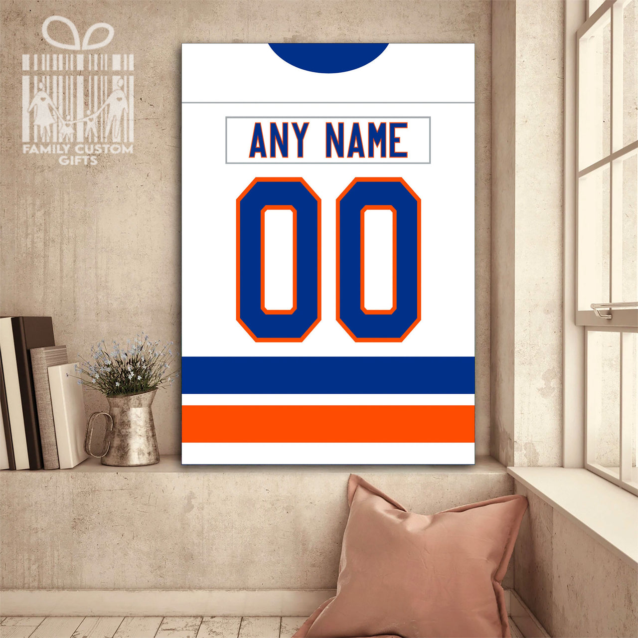 New York Jersey Custom Canvas Print Wall Art for Boy Girl Men Women Hockey Personalized Canvas Art