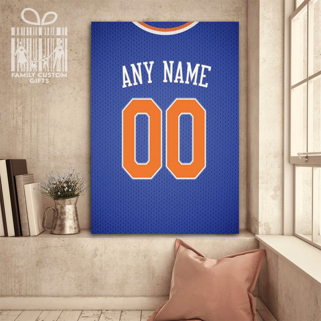New York Jersey Custom Canvas Print Wall Art for Boy Girl Men Women Basketball Personalized Canvas Art