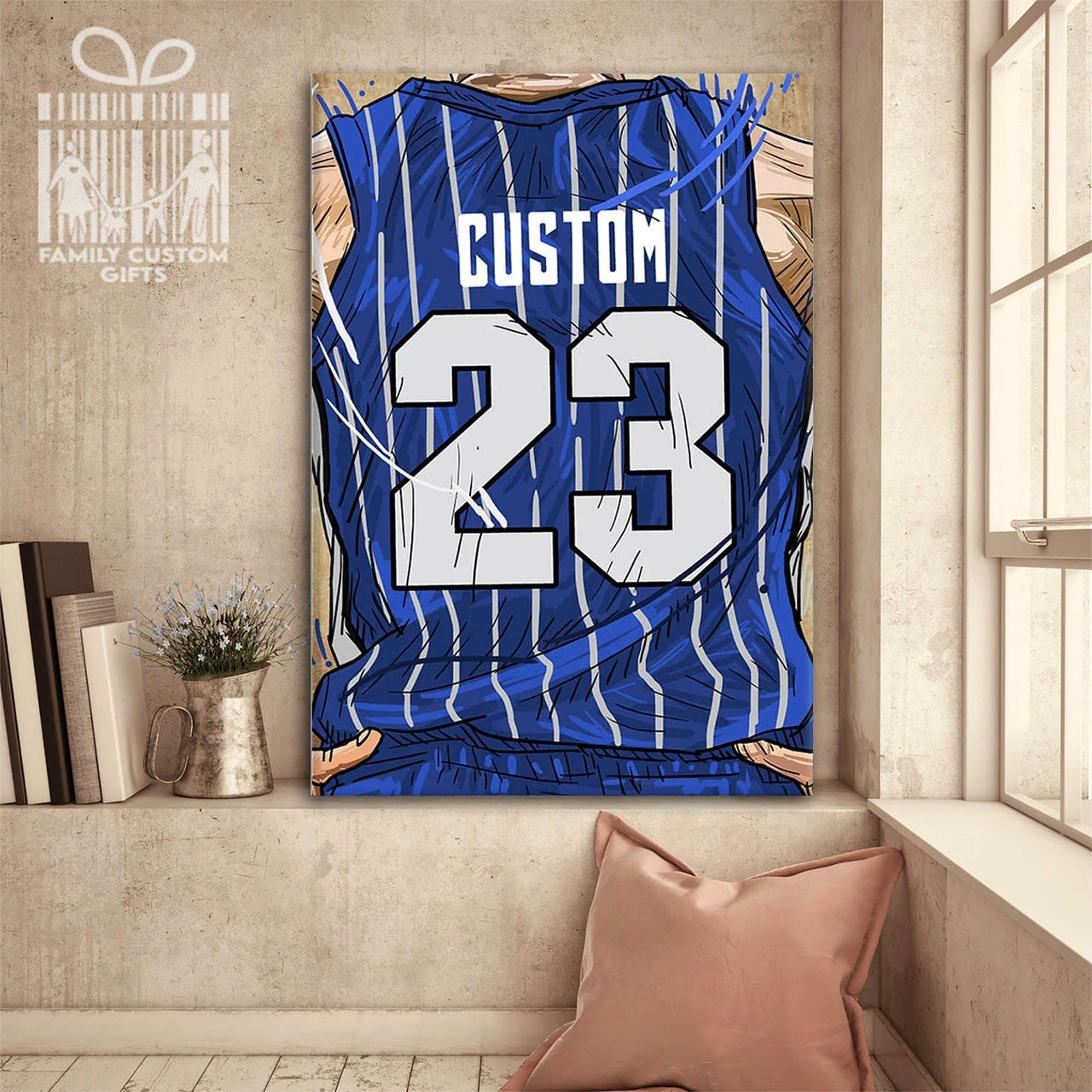 Orlando Magic Jersey Custom Canvas Print Wall Art for Boy Girl Men Women Basketball Personalized Canvas Art