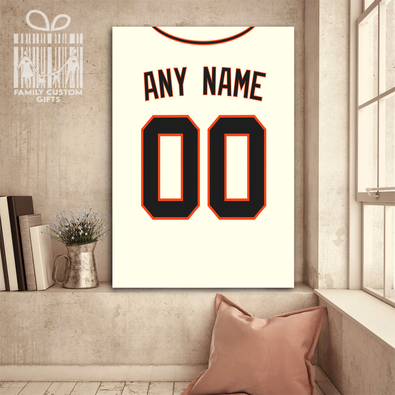 San Francisco Jersey Custom Canvas Print Wall Art for Boy Girl Men Women Baseball Personalized Canvas Art