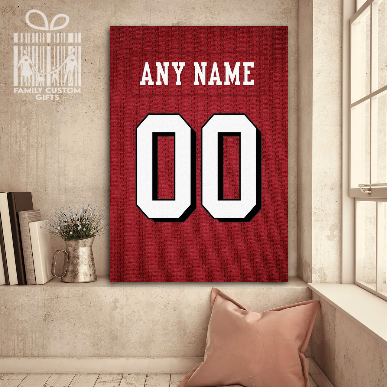 San Francisco Jersey Custom Canvas Print Wall Art for Boy Girl Men Women Football Personalized Canvas Art