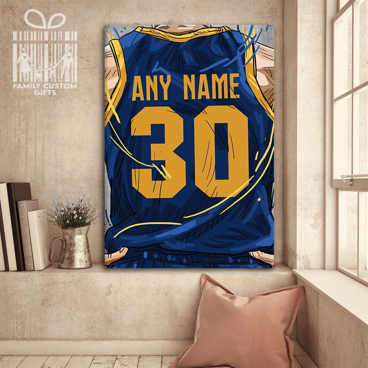 San Francisco Dons Jersey Custom Canvas Print Wall Art for Boy Girl Men Women Basketball Personalized Canvas Art