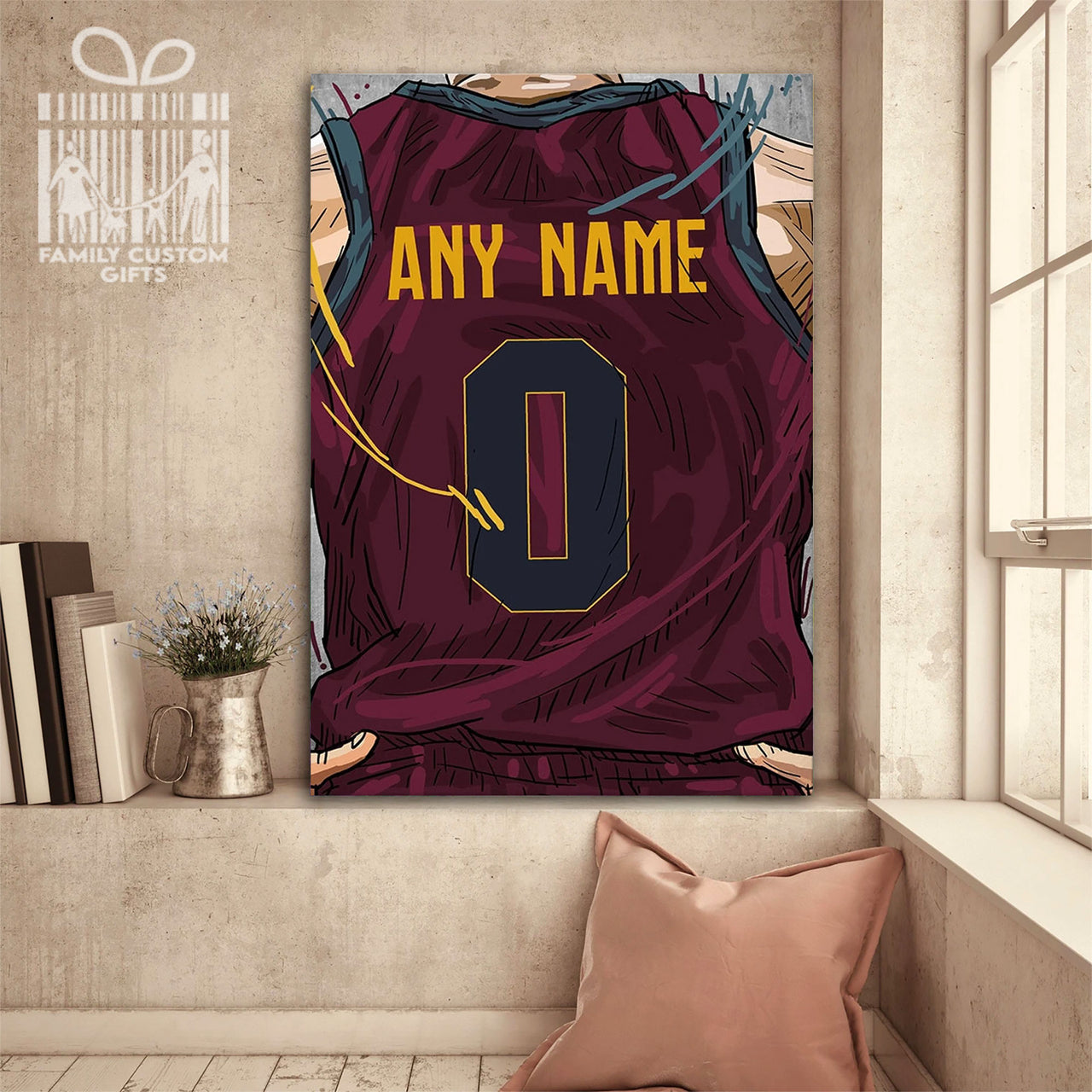 Cleveland Cavaliers Jersey Custom Canvas Print Wall Art for Boy Girl Men Women Basketball Personalized Canvas Art