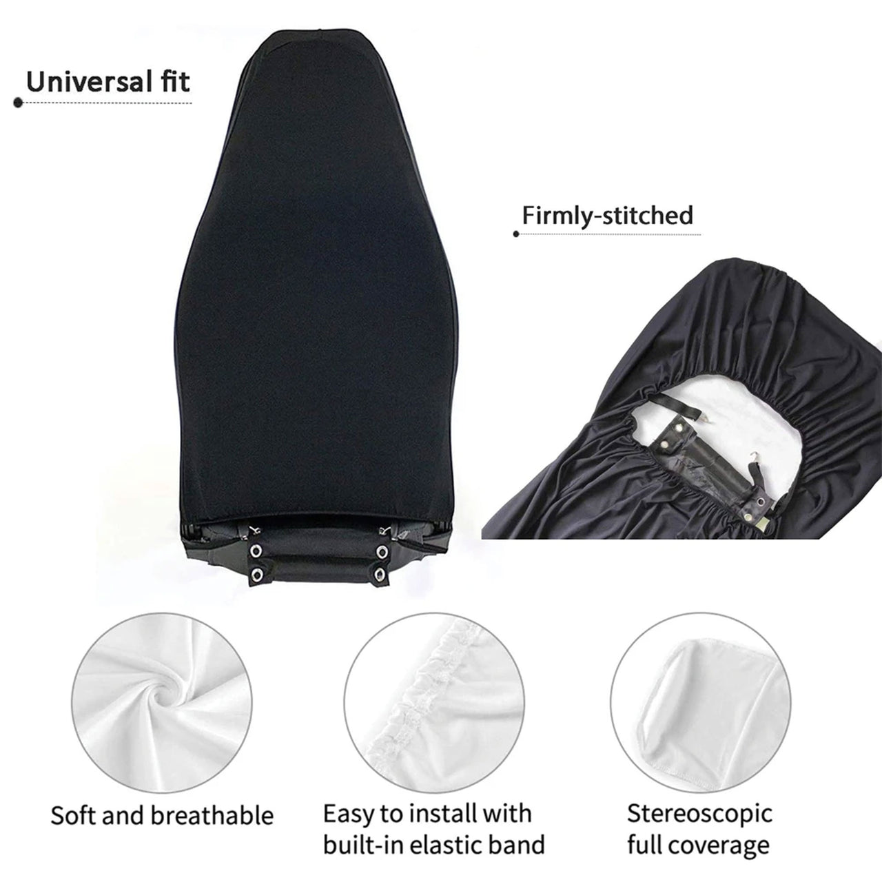 Custom Car Seat Cover Hummingbird Print 3D Silver Metal Seat Covers for Cars