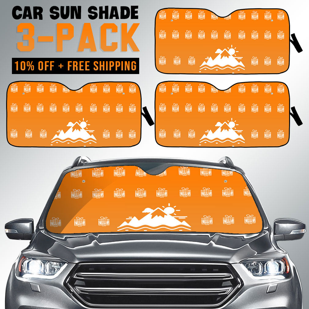 Custom Windshield Sun Shade for Car Goats American Flag Zipper Driver Car Sun Shade - Car Accessory
