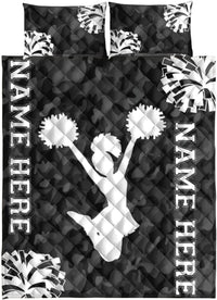 Thumbnail for Custom Quilt Sets Cheerleading Cheerleader Girl Camo Sports Fan Premium Quilt Bedding for Girls