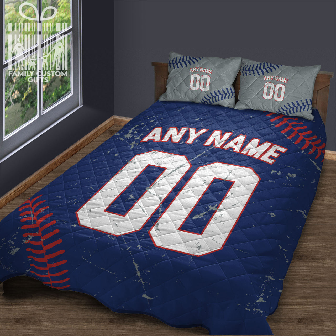 Custom Quilt Sets Chicago Jersey Personalized Baseball Premium Quilt Bedding for Men Women
