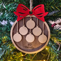 Thumbnail for Customizable Christmas Wooden Pendant - Add Multiple Names - Xmas Tree Ornament for Holiday Celebrations and New Year Gifts