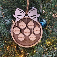 Thumbnail for Customizable Christmas Wooden Pendant - Add Multiple Names - Xmas Tree Ornament for Holiday Celebrations and New Year Gifts