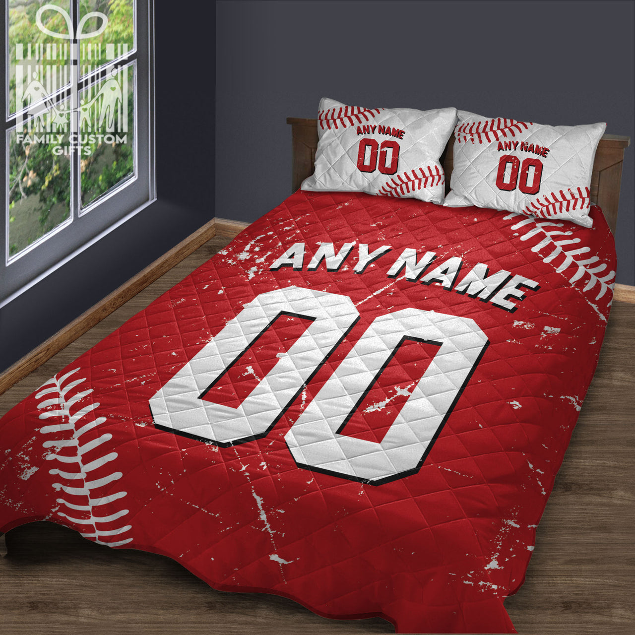 Custom Quilt Sets Cincinnati Jersey Personalized Baseball Premium Quilt Bedding for Men Women