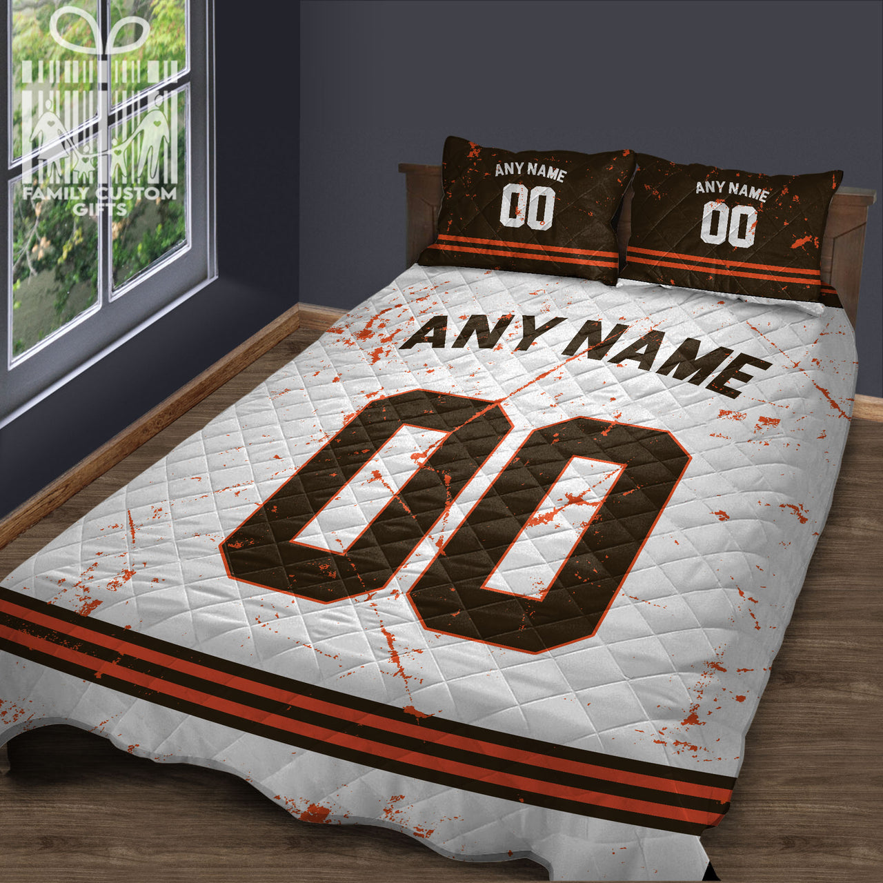 Custom Quilt Sets Cleveland Jersey Personalized Football Premium Quilt Bedding for Men Women