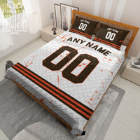 Thumbnail for Custom Quilt Sets Cleveland Jersey Personalized Football Premium Quilt Bedding for Men Women