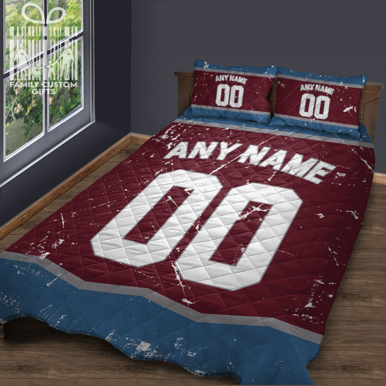 Custom Quilt Sets Colorado Jersey Personalized Ice hockey Premium Quilt Bedding for Men Women