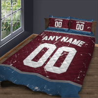 Thumbnail for Custom Quilt Sets Colorado Jersey Personalized Ice hockey Premium Quilt Bedding for Men Women