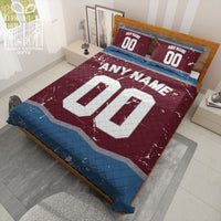 Thumbnail for Custom Quilt Sets Colorado Jersey Personalized Ice hockey Premium Quilt Bedding for Men Women