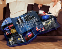 Thumbnail for Personalized Custom Female Police Officer Name I Am The Storm Thin Blue Line American Flag Fleece Sherpa Blanket