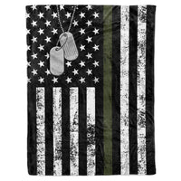 Thumbnail for US Military Soldier Veteran Thin Green Line Birthday Christmas Fleece Sherpa Blanket