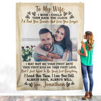 Thumbnail for Personalized Custom Husband Name Couple Photo Image Picture to My Wife Fleece Blanket