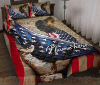 Thumbnail for Custom Quilt Sets Dachshund Patriotic Dog Lover American Flag We People Premium Quilt Bedding for Men Women
