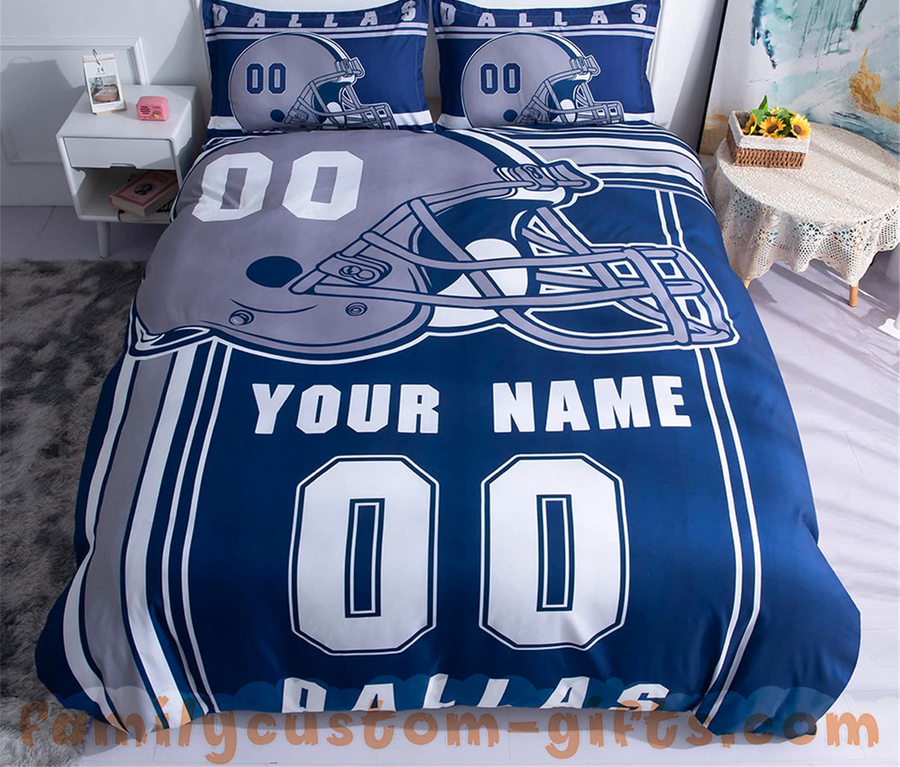 Custom Quilt Sets Dallas American Football Premium Quilt Bedding for Boys Girls Men Women