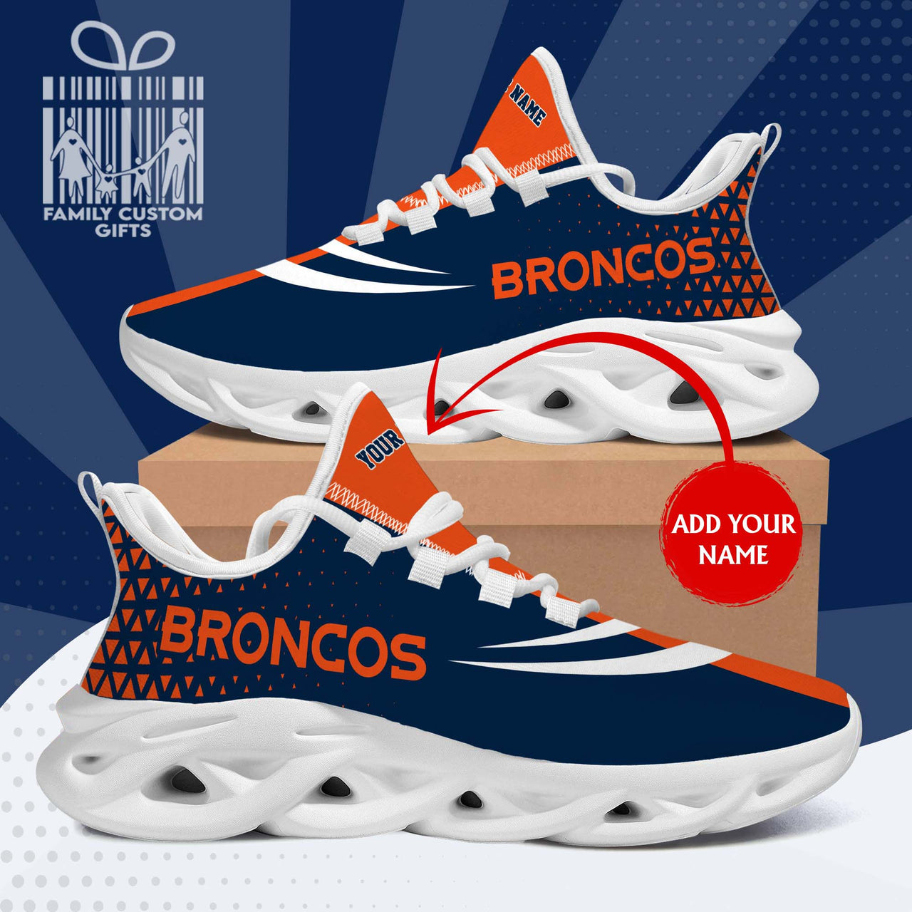 Denver Broncos Custom Personalized Max Soul Sneakers Running Sport Shoes for Men Women