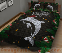 Thumbnail for Custom Quilt Sets Dolphin Diamond Hat Santa Christmas Premium Quilt Bedding for Boys Girls Men Women