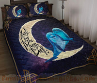 Thumbnail for Custom Quilt Sets Dolphin I Love You to The Moon and Back Premium Quilt Bedding for Boys Girls Men Women