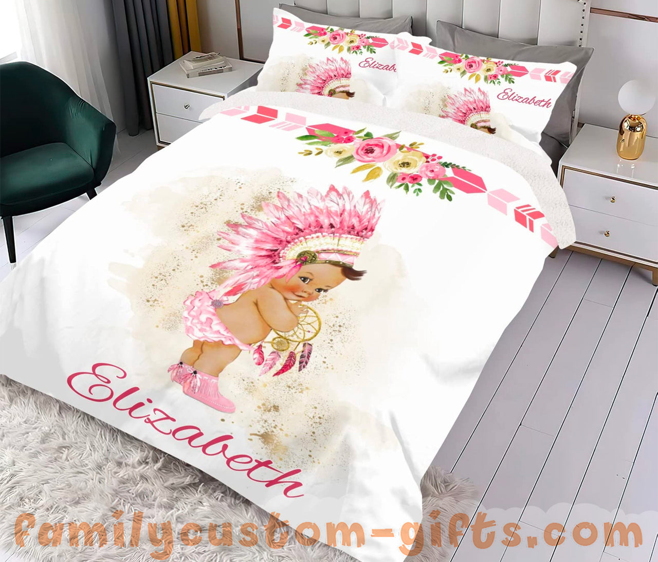 Custom Quilt Sets Exotic Baby Girl Flower Premium Quilt Bedding for Boys Girls Men Women