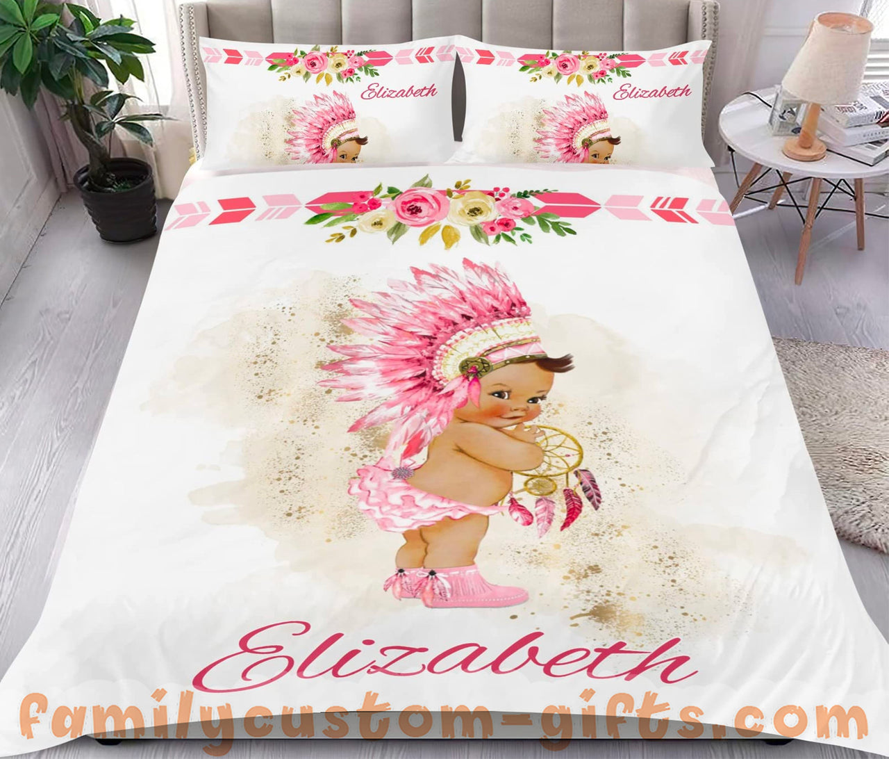 Custom Quilt Sets Exotic Baby Girl Flower Premium Quilt Bedding for Boys Girls Men Women