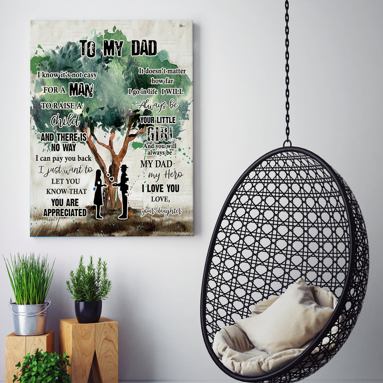 Father's Day Gifts, Men's Personalized dad Daughter Print