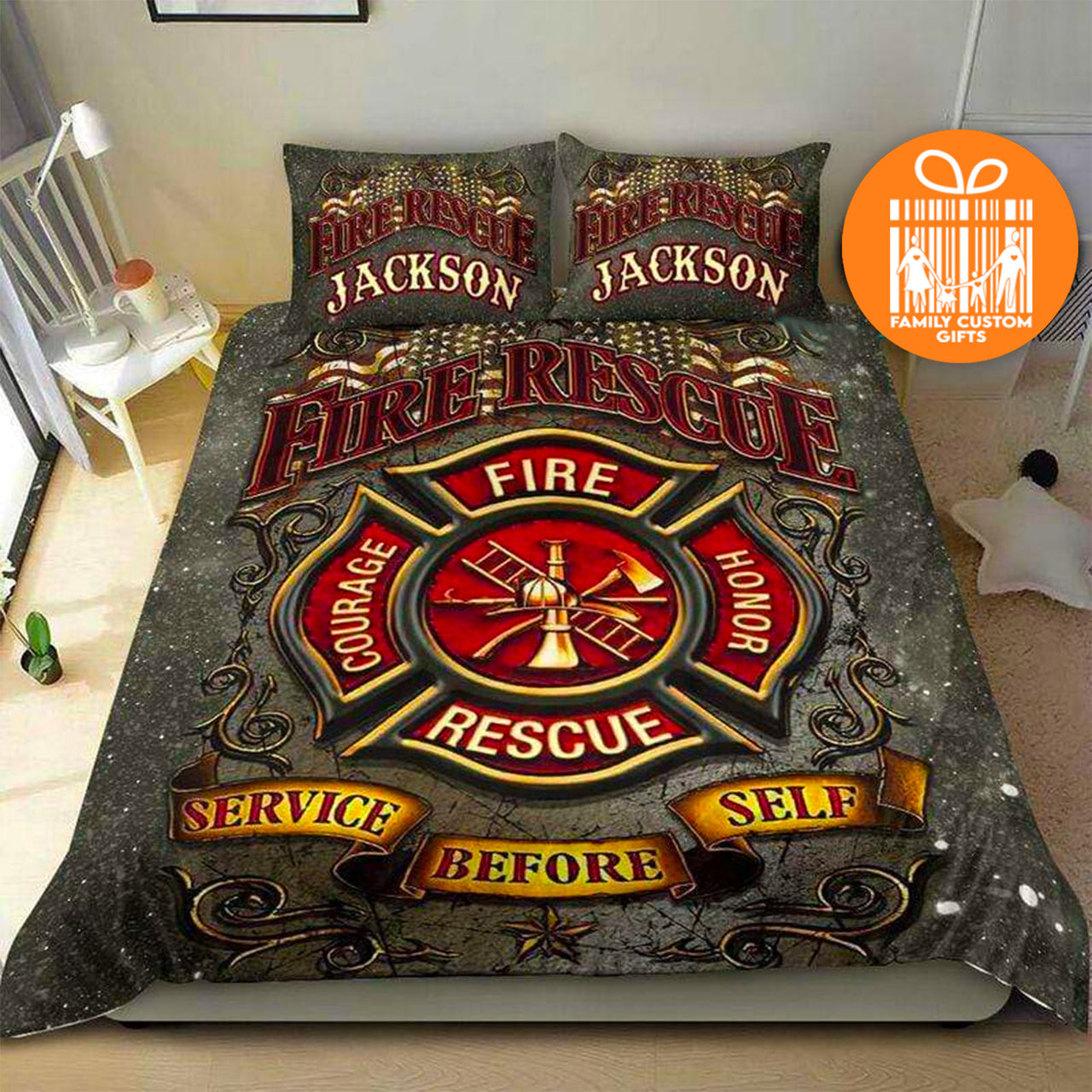 Comforter Fire Rescue Firefighter Custom Bedding Set for Kids Teens Adult Personalized Premium Bed Set