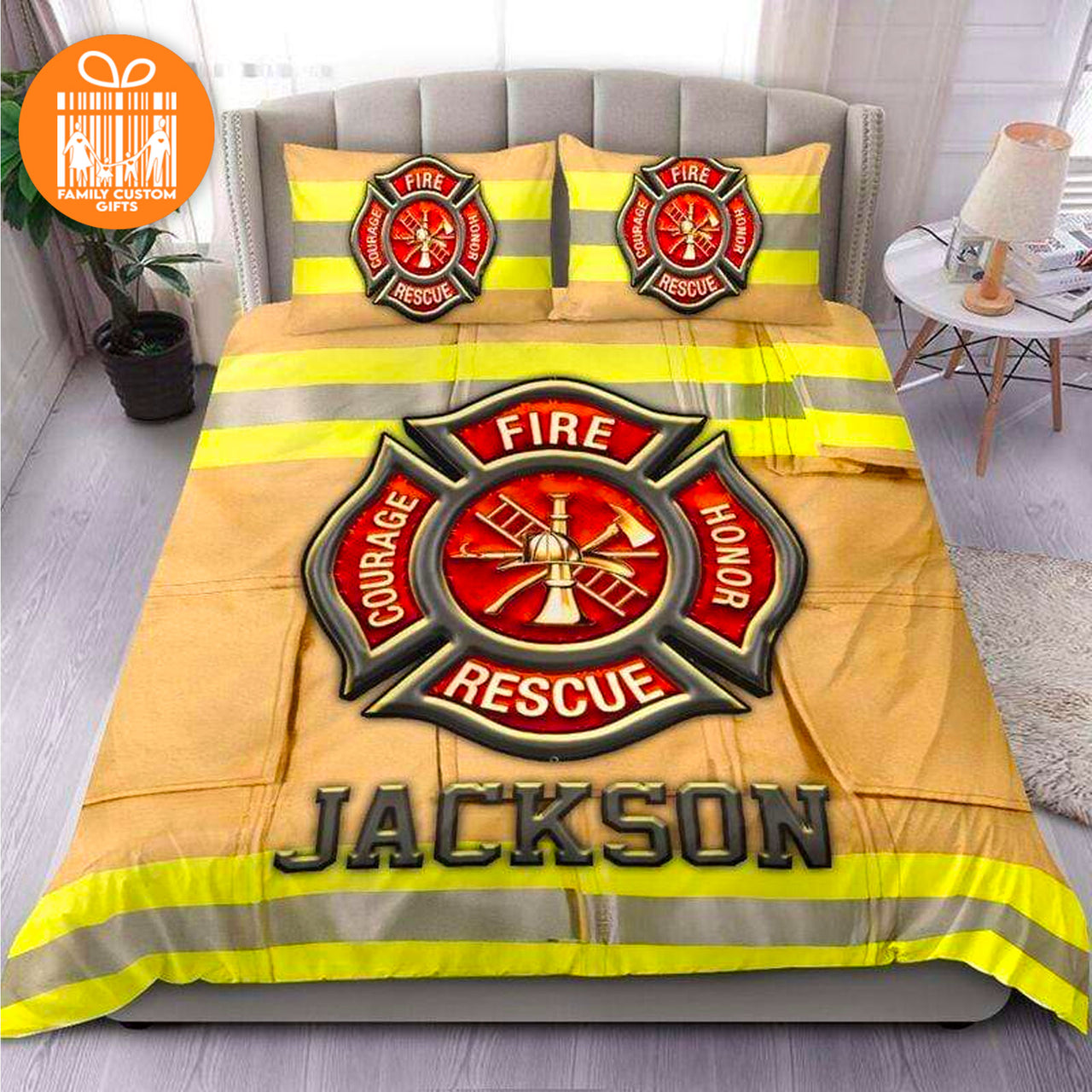 Comforter Firefighter The Fire Department Custom Bedding Set for Kids Teens Adult Personalized Premium Bed Set