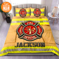 Thumbnail for Comforter Firefighter The Fire Department Custom Bedding Set for Kids Teens Adult Personalized Premium Bed Set