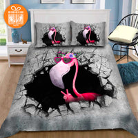 Thumbnail for Comforter Funny Pink Flamingo Custom Bedding Set for Kids Teens Adult Personalized Premium Bed Set