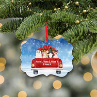 Thumbnail for Fluffy Cat On Truck Funny Cats Lover Personalized Christmas Premium Aluminum Ornaments Sets