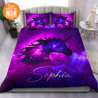 Thumbnail for Comforter Galaxy Unicorn Custom Bedding Set for Kids Teens Adult Personalized Premium Bed Set