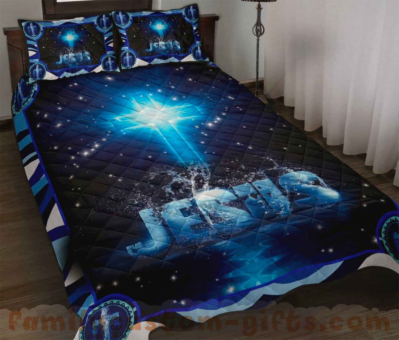 Custom Quilt Sets God Cross Jeusu Light Art Premium Quilt Bedding for Boys Girls Men Women