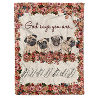 Thumbnail for God Says You are Pug Dog Mom Dad Fleece Sherpa Blanket Gift For Dogs