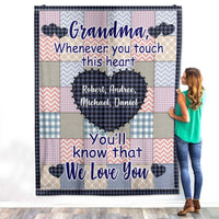 Thumbnail for Personalized Custom Grandma Grandkids Names Mothers Day Fleece Sherpa Blankets Present for Nana Mimi Gigi Grandmother (Sewing Pattern)
