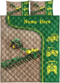 Thumbnail for Custom Quilt Sets Green Tractor Farm Country Life Premium Quilt Bedding for Boys Girls Men Women