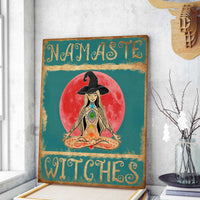 Thumbnail for Namaste Witches Yoga Witch Canvas Print Wall Art for Boy Girl Men Women Yoga Personalized Canvas Art