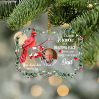 Thumbnail for Heaven Is A Beautiful Place Personalized Custom Name Acrylic Ornaments - Christmas Gift For Family