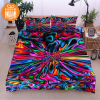 Thumbnail for Comforter Hippie Tye Dye Hologram Custom Bedding Set for Kids Teens Adult Personalized Premium Bed Set